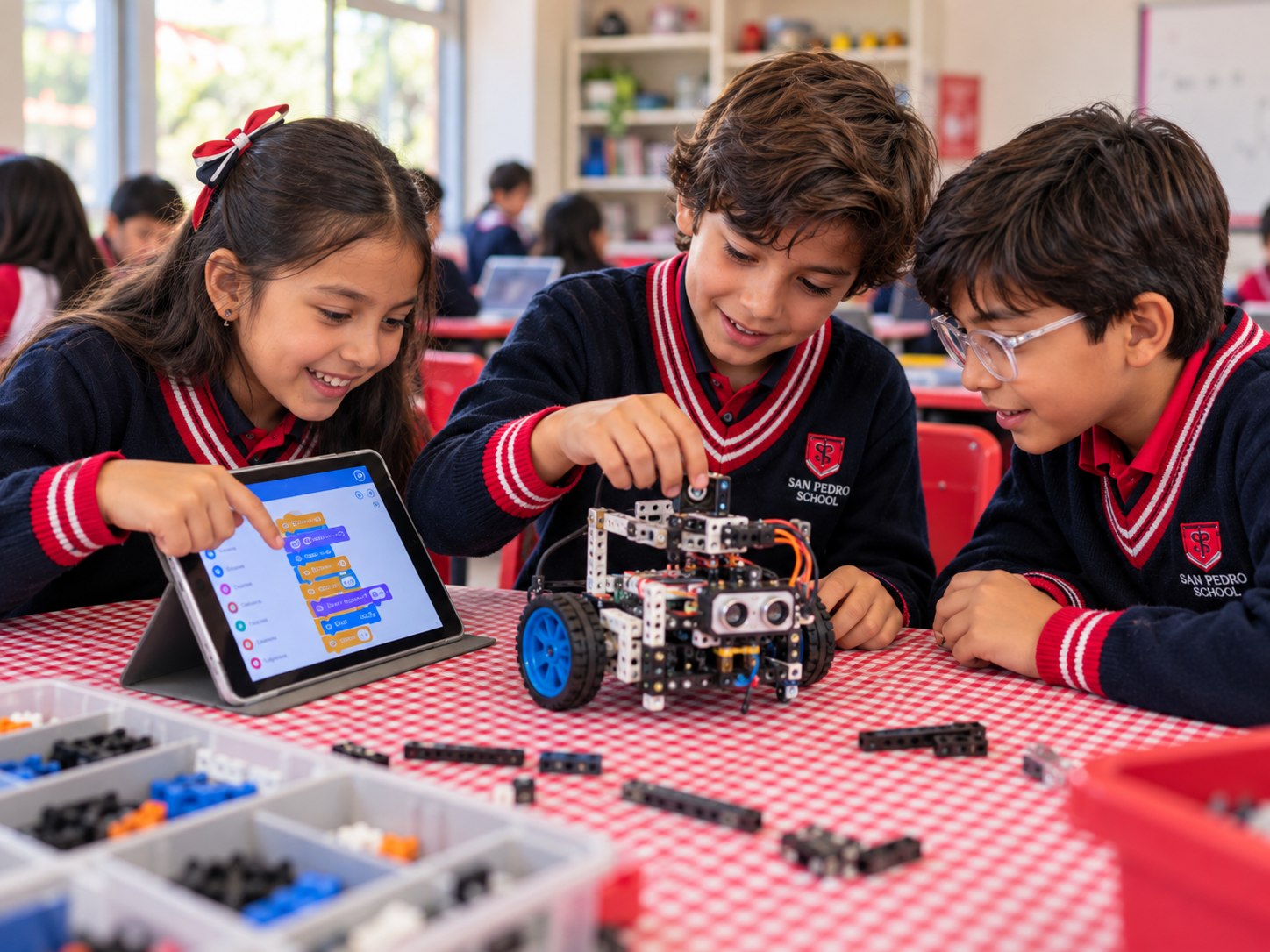 Alumnos de San Pedro School aplicando programación y robótica a un proyecto real