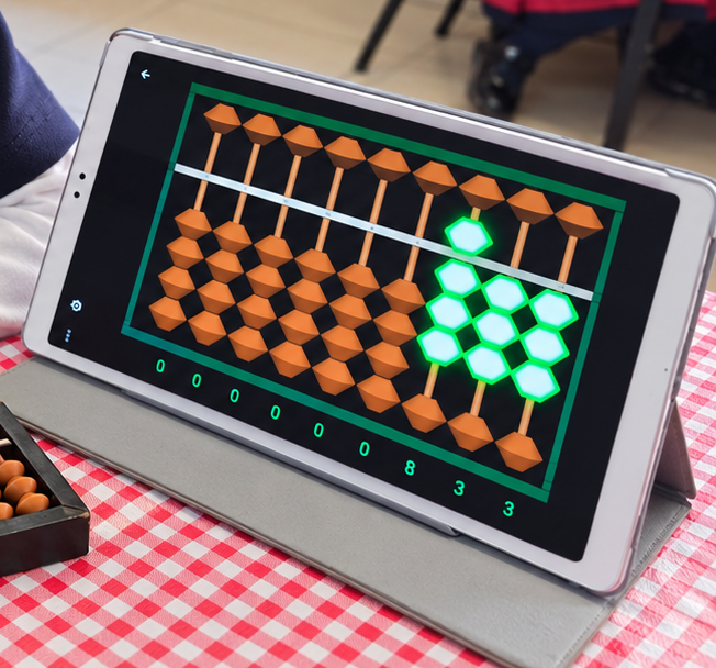 Tablet con aplicación de ábaco Soroban